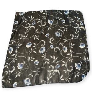Floral Black and Blue Scarf